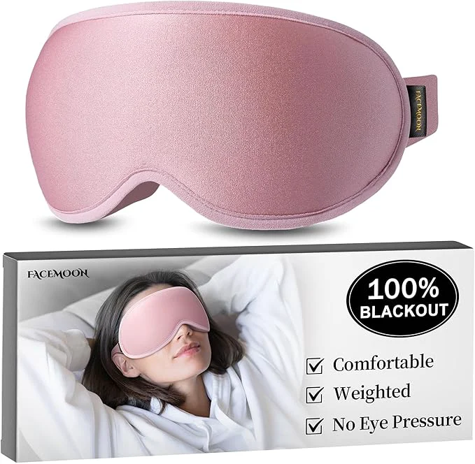 Selected Weighted Sleep Mask for Women 3D Contoured Blackout Eye Mask for Eyelash Recyclable