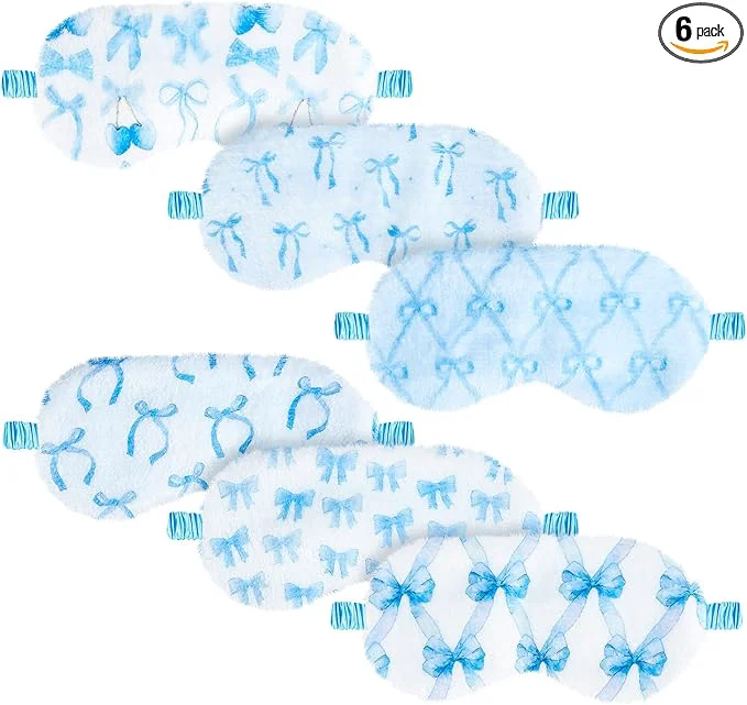 Next-Generation Cuffbow 6 Pack Plush Sleep Mask Set Cute Plush Eye Masks Easy-to-Use