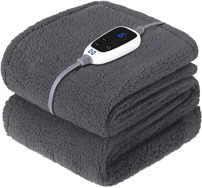 Outstanding SEALY Electric Blanket Heated Throw 50 x60 Soft Double Sherpa Super Cozy Enhanced