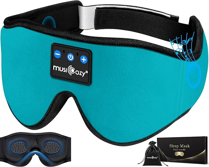 Smooth MUSICOZY Sleep Headphones 3D Bluetooth 5.4 Headband Sleep Mask Wireless Efficient