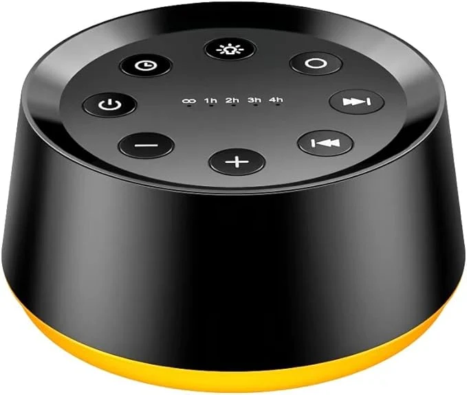 Breathable Brown Noise Sound Machine with 30 Soothing Sounds 12 Colors Night Light White Fine