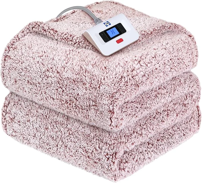 Minimalist SEALY Electric Blanket Twin Size Soft Sherpa Heated Blanket Single Control Unique