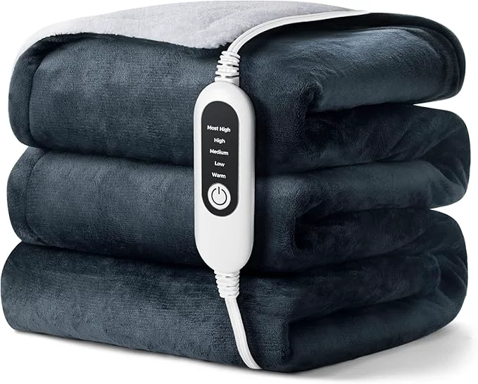 Proven Electric Heated Blanket Soft Flannel Fabric Heating Blanket Features 5-Level Genuine