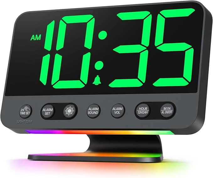 Practical Odokee Digital Alarm Clocks for Bedrooms Large Bold Number 5 Brightness Dimmer User-Friendly