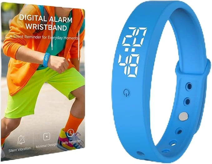 Trendy Vibrating Alarm Wristband Silent Wrist Alarm Clock Watch Wind up Bands Clean