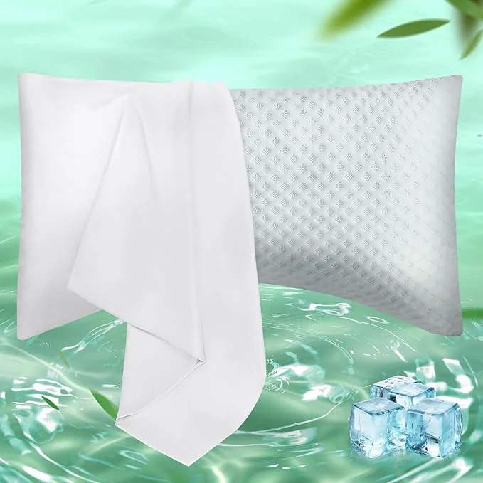 Durable Curved Pillow Case King Size Side Sleeper Pillow Cases Cover Cooling Rayon Soft