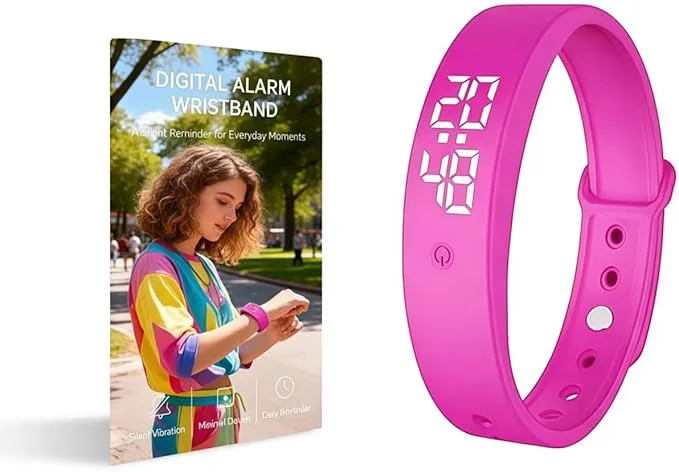 Flexible Vibrating Alarm Wristband Silent Wrist Alarm Clock Watch Wind up Bands Contemporary