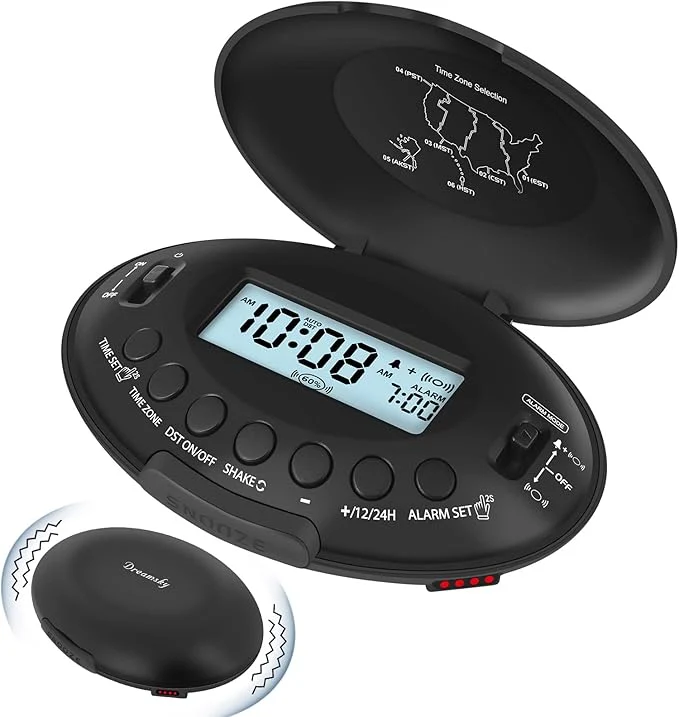 Soft DreamSky Vibrating Alarm Clock for Heavy Sleepers Unique