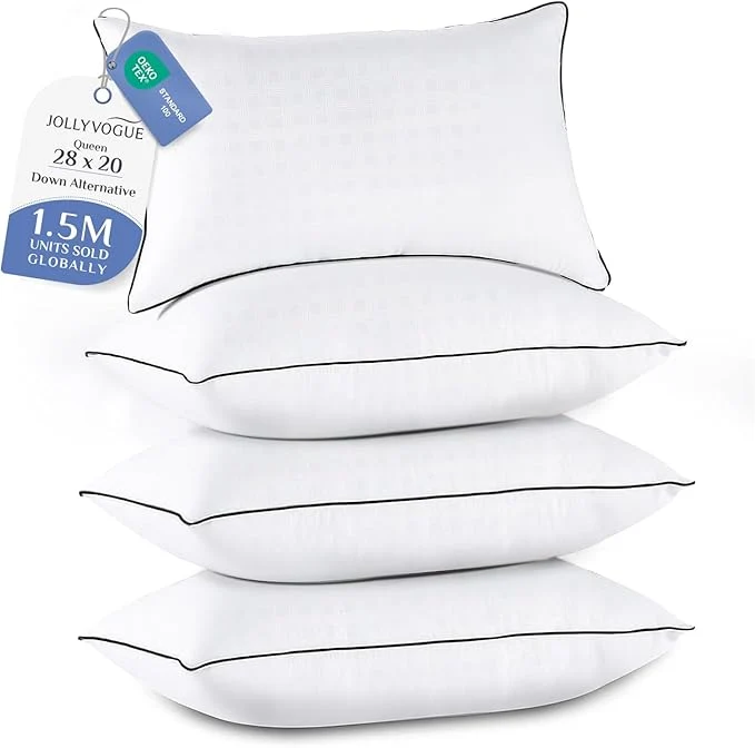 Trusted JOLLYVOGUE Pillows Queen Size Set of 4 Collection Bed Pillows Fashionable
