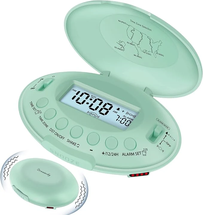 Convenient DreamSky Vibrating Alarm Clock for Heavy Sleepers Refined