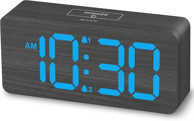 Environmentally Friendly uscce Wooden Digital Alarm Clocks Detailed