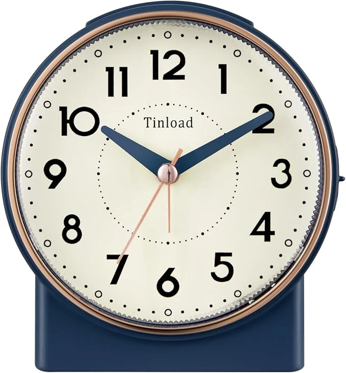 Safe Tinload 4.3 Retro Analog Alarm Clock Vintage Decor No Ticking Silent Top-Quality