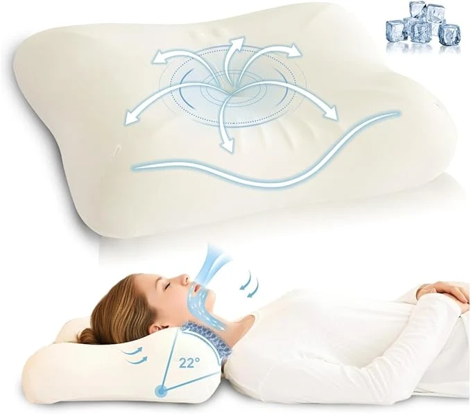 Practical Cervical Neck Pillow for Pain Relief Odorless Memory Foam Pillow Lightweight