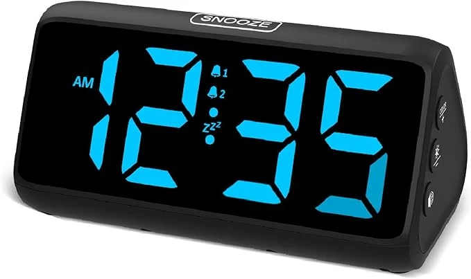 Premium Material Netzu Digital Alarm Clocks for Bedrooms Loud Alarm Clock Secure