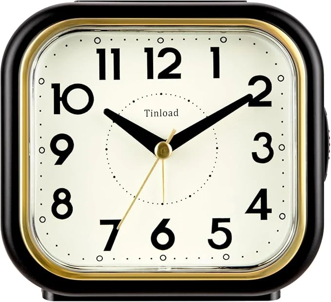 Reusable Tinload 4.3 Vintage Retro Analog Alarm Clock Super Silent Non Ticking Clock Classic