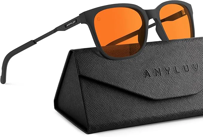 Organic ANYLUV Blue Light Glasses for Men Lightweight Computer Gaming Glasses Relaxed