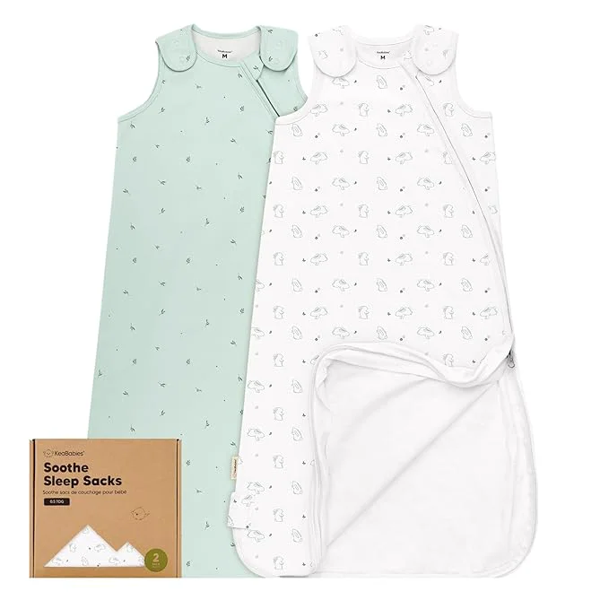 Environmentally Friendly 2-Pack Organic Baby Sleep Sacks Cotton Casual