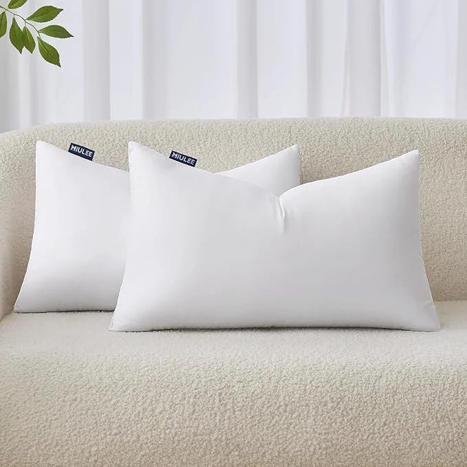 Recyclable MIULEE 12x24 Inches Pillow Inserts Pack of 2 Decorative Throw Pillow Inserts Long-Lasting