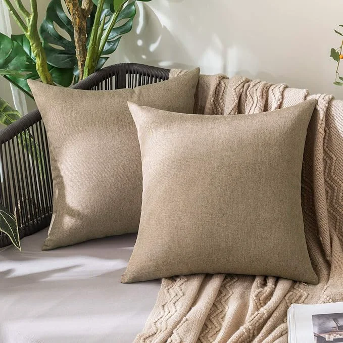Consistent MIULEE Pack of 2 Decorative Outdoor Solid Waterproof Throw Pillow Covers Euro Easy-to-Use