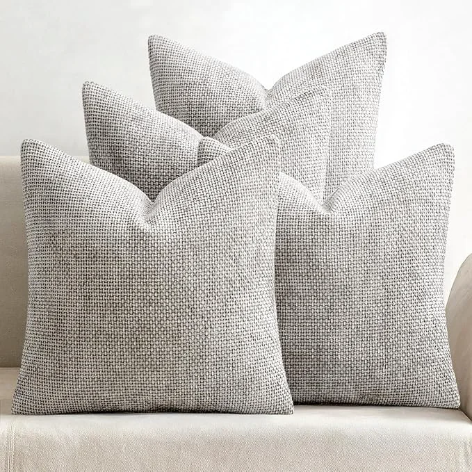 Smooth MIULEE Pack of 4 Couch Throw Pillow Covers 20x20 Inch Light Gray Soft Premium Material