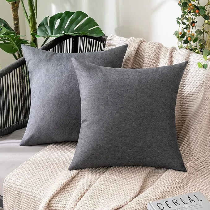 Prestigious MIULEE Pack of 2 Decorative Outdoor Solid Waterproof Throw Pillow Covers Faux Easy-to-Use