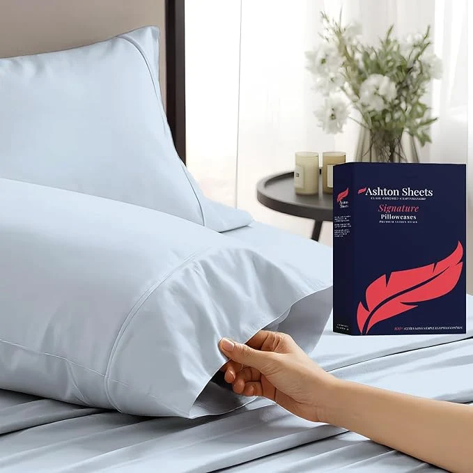 Artisan Egyptian Cotton Queen Pillow Cases Set of 2 Next-Generation