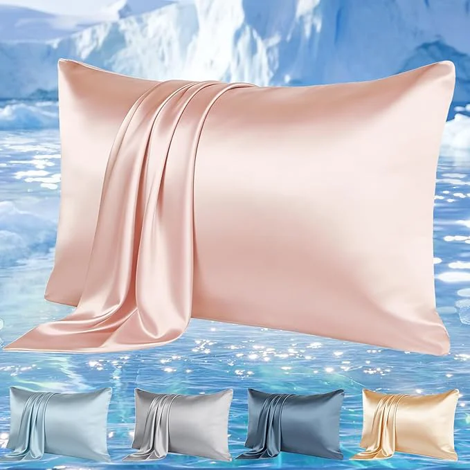 Easy-to-Use Cooling Pillowcases Set of 2 for Hot Sleeper Night Sweats Beauty Sleep Reduces High-End