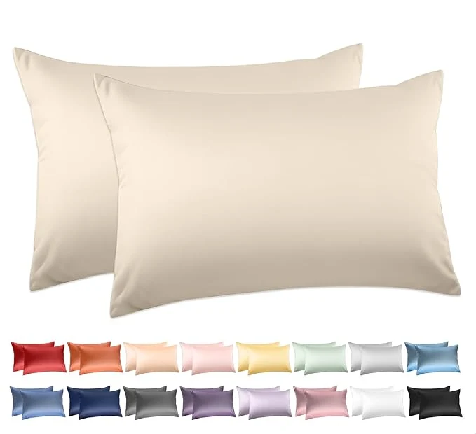 Lightweight Cotton Standard Pillowcases Set of 2 Deep Dream 600 Thread Count Pillow Soft