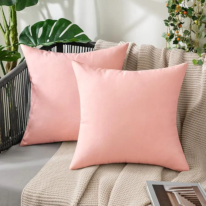 Responsible MIULEE Pack of 2 Decorative Outdoor Solid Waterproof Throw Pillow Covers Spring Environmentally Friendly