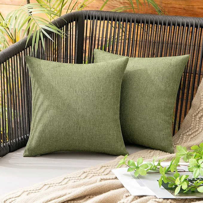 Specialty MIULEE Pack of 2 Decorative Outdoor Solid Waterproof Throw Pillow Covers Faux Soft