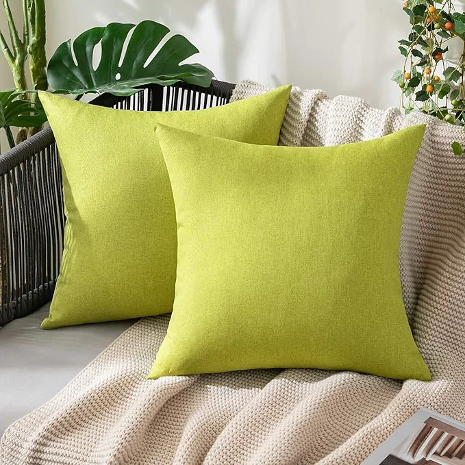 Elegant MIULEE Pack of 2 Decorative Outdoor Solid Waterproof Throw Pillow Covers Spring Superior