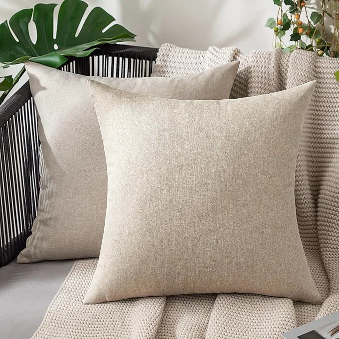 Dependable MIULEE Pack of 2 Decorative Outdoor Solid Waterproof Throw Pillow Covers Faux Detailed