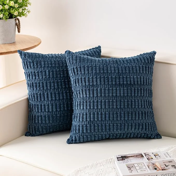 Dependable Aegero Pack of 2 Corduroy Decorative Throw Pillow Covers 20x20 InchSoft Boho Breathable