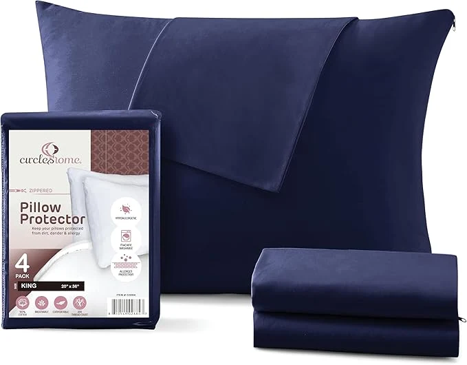 Specialty CirclesHome Pillow Protectors 4 Pack King Zippered Professional