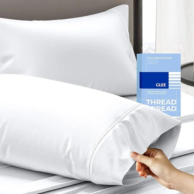 Flexible Thread Spread Cotton King Size Pillow Cases Set of 2 Enhanced