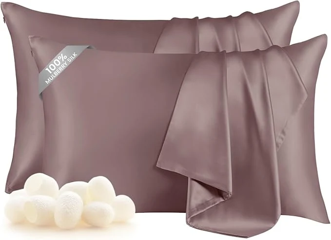 Green THXSILK Set of 2 Mulberry Silk Pillowcases First-Class