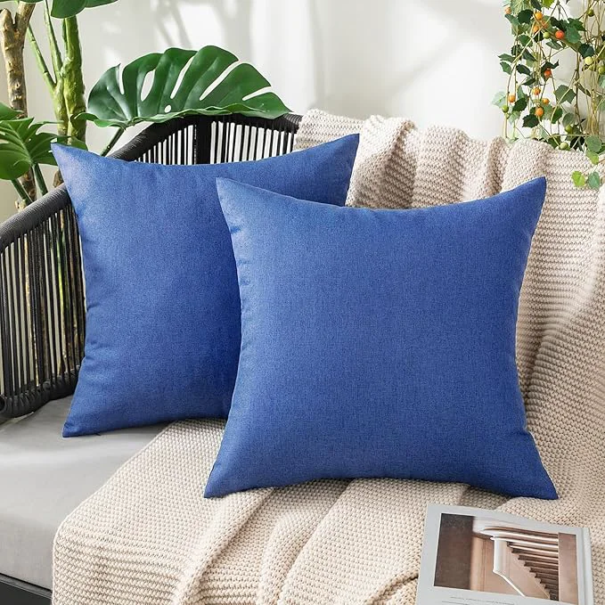 Sophisticated MIULEE Pack of 2 Decorative Outdoor Solid Waterproof Throw Pillow Covers Faux Exceptional