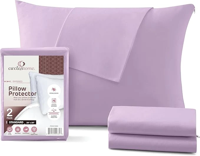 Specialty CirclesHome Pillow Protectors 2 Pack Standard Zippered Casual