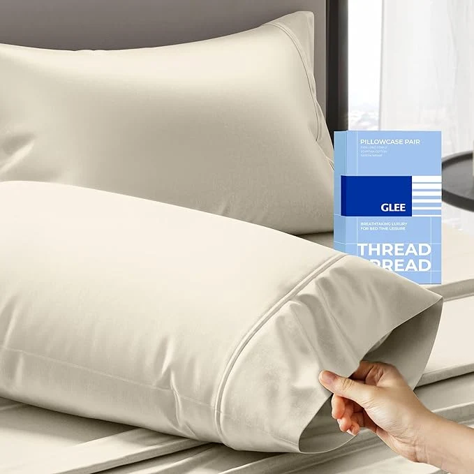 Advanced Thread Spread Cotton King Size Pillow Cases Set of 4 Easy-to-Use