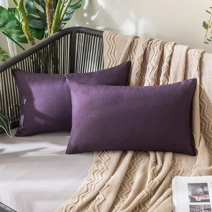 Specialty MIULEE Pack of 2 Decorative Outdoor Solid Waterproof Throw Pillow Covers Faux Smooth