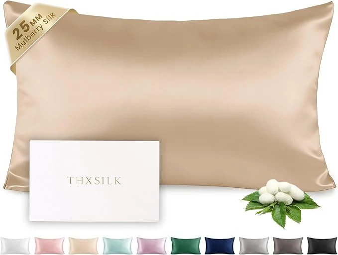 Elegant THXSILK Silk Pillowcase for Hair and Skin Luxury 25 Momme Mulberry Silk Lightweight