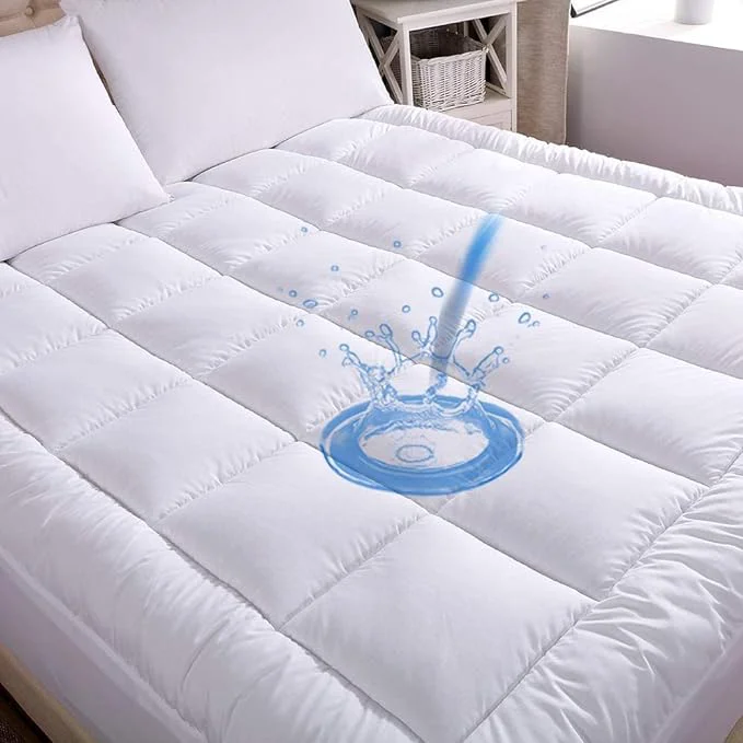 Reliable WhatsBedding Cotton Waterproof Mattress Pad Queen Size Top Down Easy-to-Use