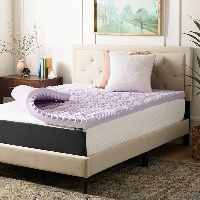 Versatile LUCID Lavender Infused 3 Inch Memory Foam Mattress Topper Functional