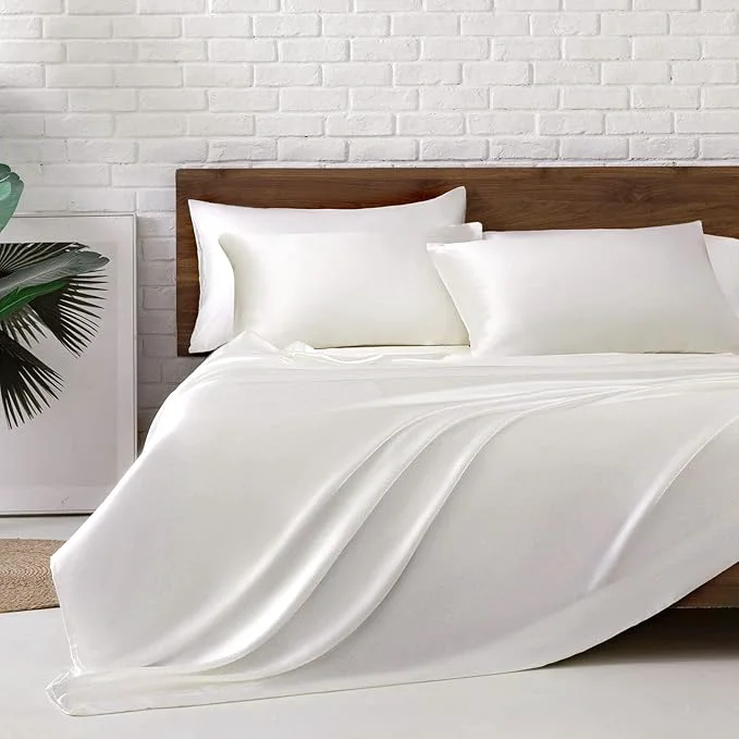 Elite MR HM Satin Bed Sheets Full Size Sheets Set Certified