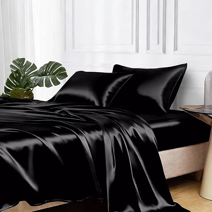 Elegant MR HM Satin Bed Sheets Twin XL Size Sheets Set Specialty