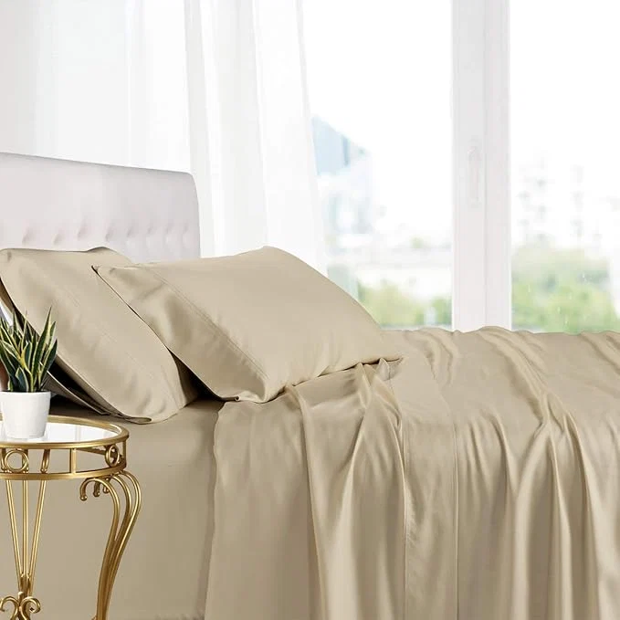 Detailed Royal Hotel Bedding Natural Viscose Made from Bamboo Sheets Soft Cooling Pure