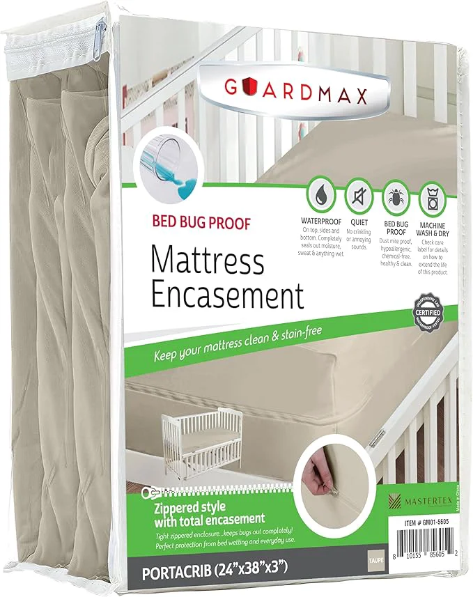Proven Guardmax Jersey Knitted Mini Crib Size Zippered Mattress Encasement Breathable