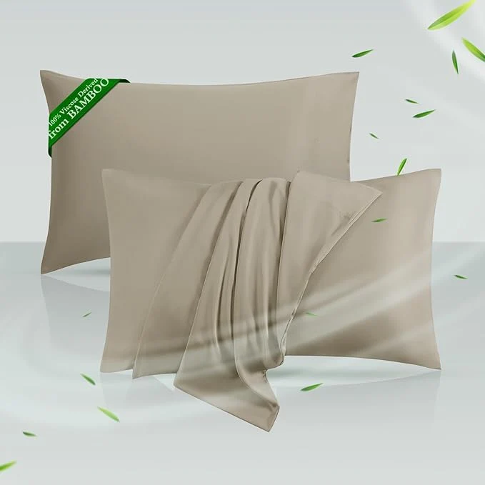 Selected Cooling Pillowcases King Size Set of 2 Viscose Derived from Bamboo Unique
