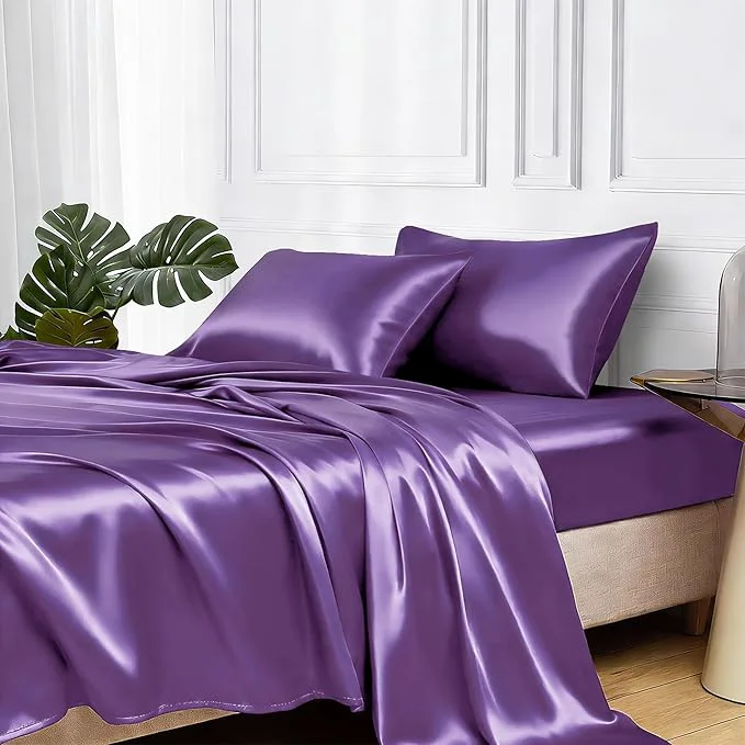 Stylish MR HM Satin Bed Sheets Full Size Sheets Set Next-Generation