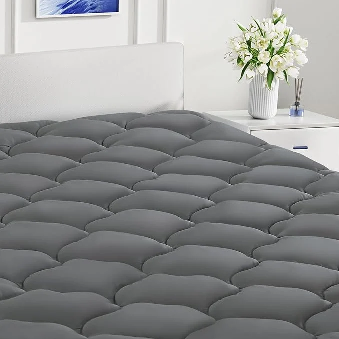 Secure LEISURE TOWN Cotton Queen Mattress Pad Fitted Quilted Mattress Cover Pillow Top User-Friendly